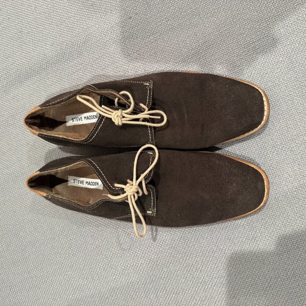 Men's Size 11 Steve Madden Brown Leather Suede Dress Shoes